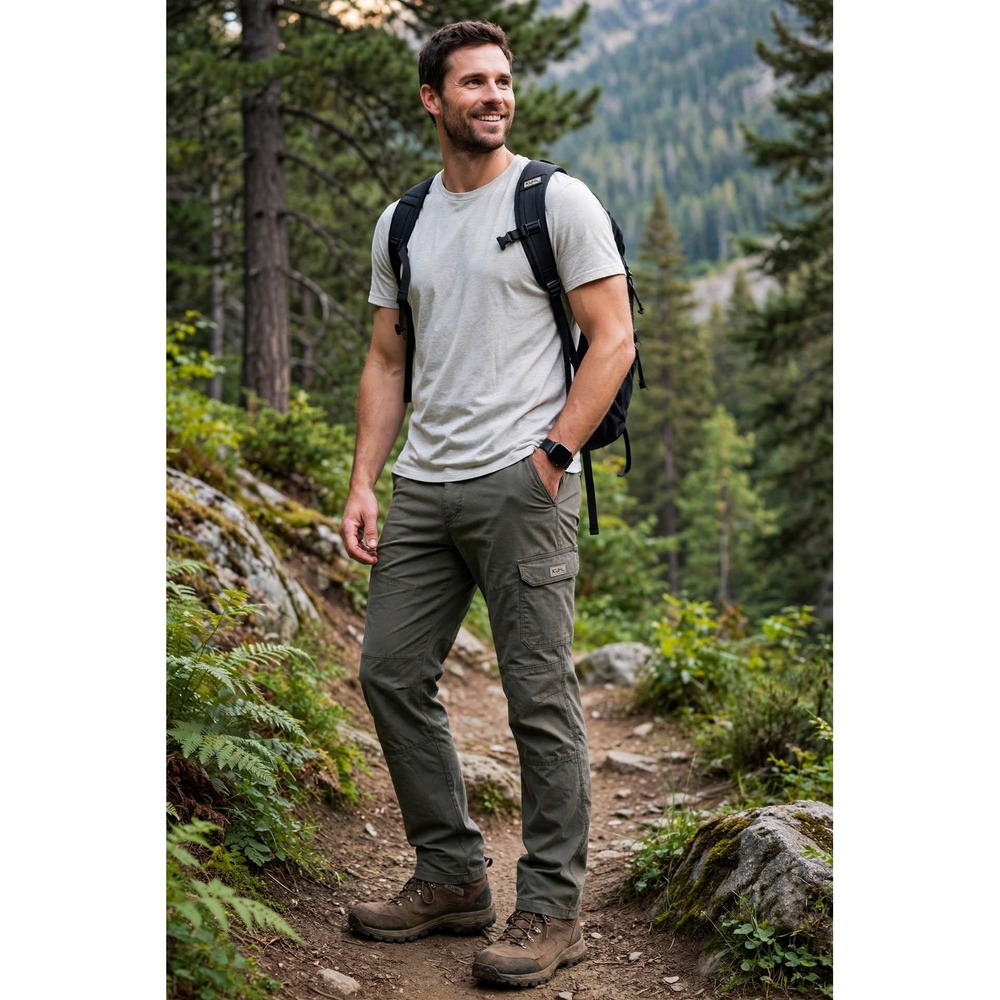 KUHL Mens 30x30 Outdoorsman Pants Olive Gray Straight Leg Hiking Workwear